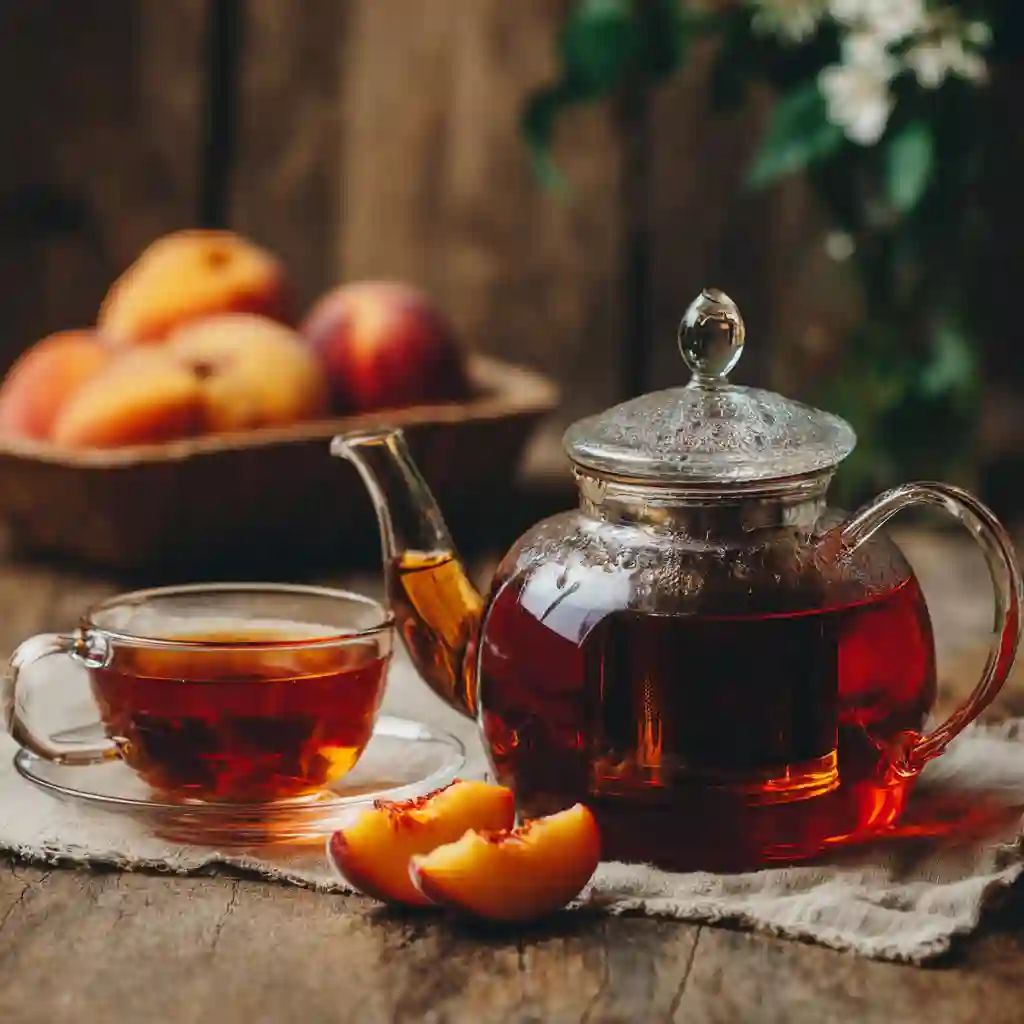 peach-tea-brewing